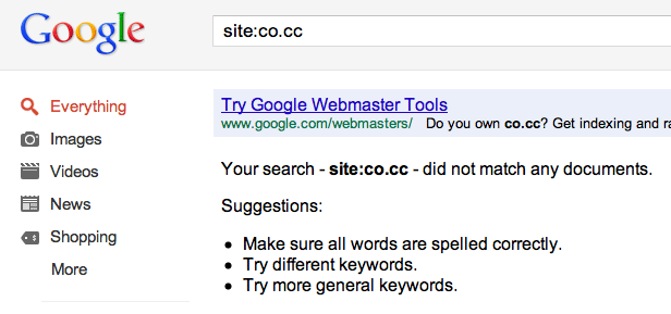 domain co.cc domain co.cc is back to ggole, co.cc is back to google.com