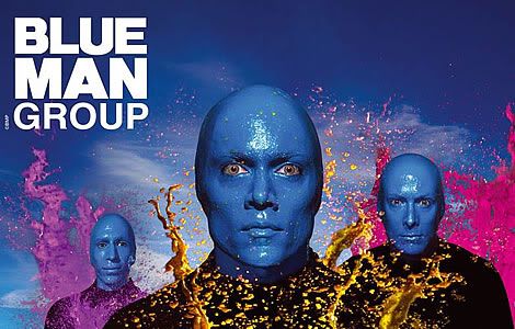 orang biru blue man group, orang biru, blue man element, blue man musician, orang biru yang kreatif membuat muzik