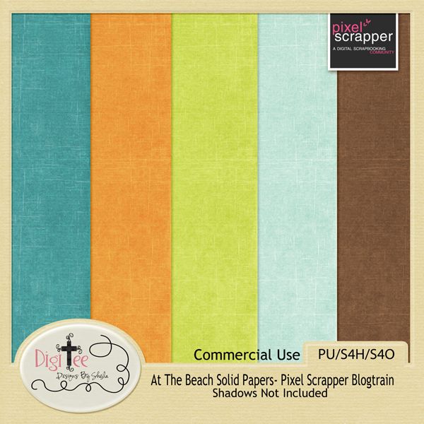 Free scrapbook "At The Beach" papers from DigiTee Designs