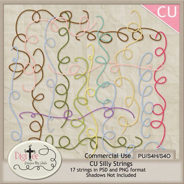 Free scrapbook elements "Silly Strings" from DigiTee designs