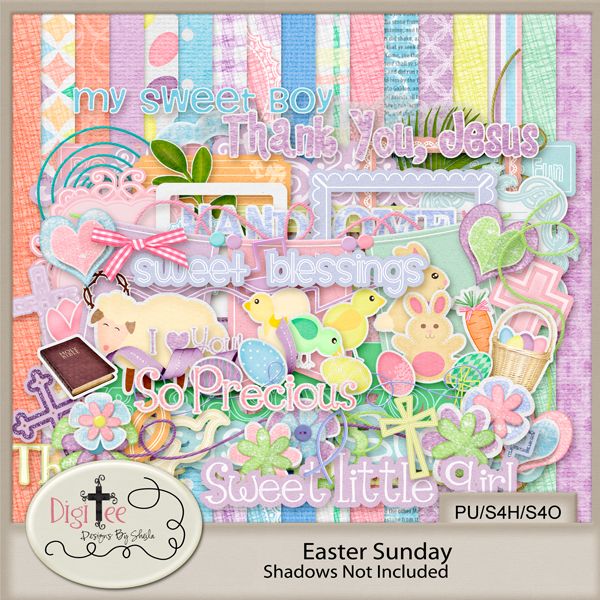 Free scrapbook kit "Easter Sunday" from DigiTee designs