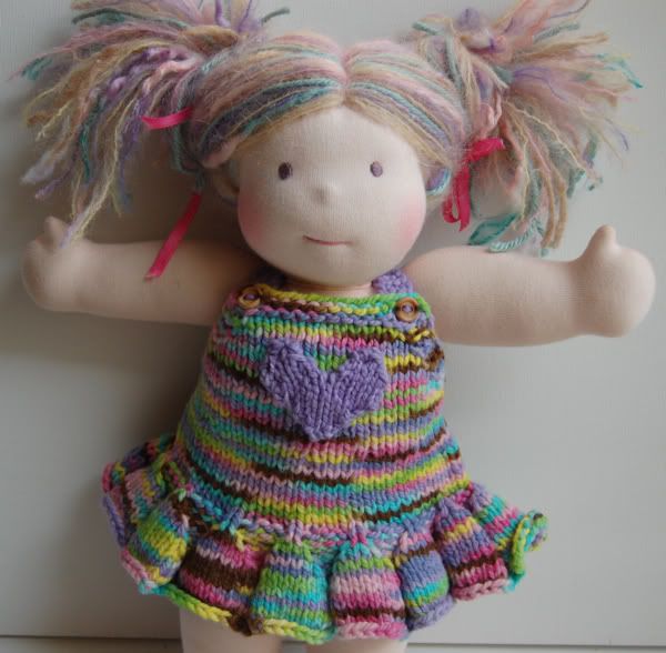 Crunchy Congo Critter Month- Tomboyknits<br>Night Owl Doll Skirty Overalls