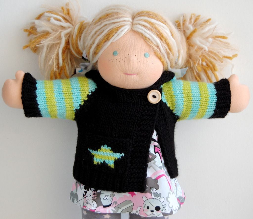 Hand-knit 15" Doll Hoodee - Galaxy