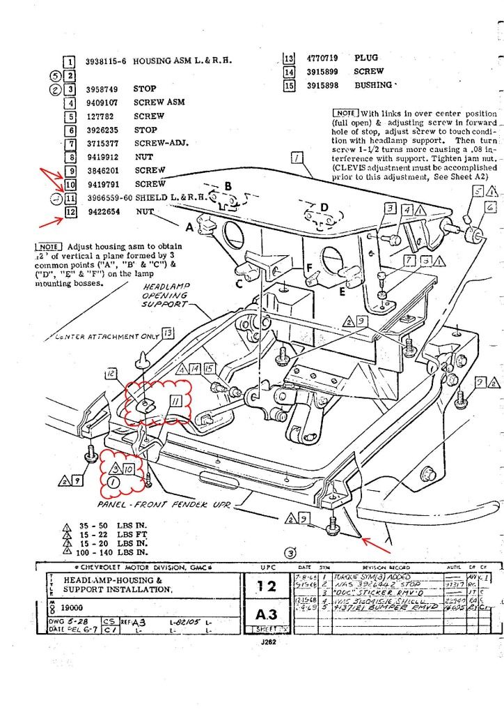 C5 Corvette Headlight Assembly Diagram