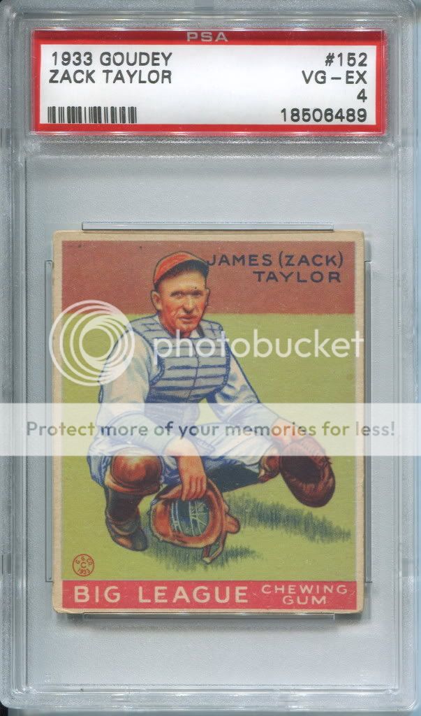 1933 Goudey #152 ZACK TAYLOR Chicago Cubs PSA 4  