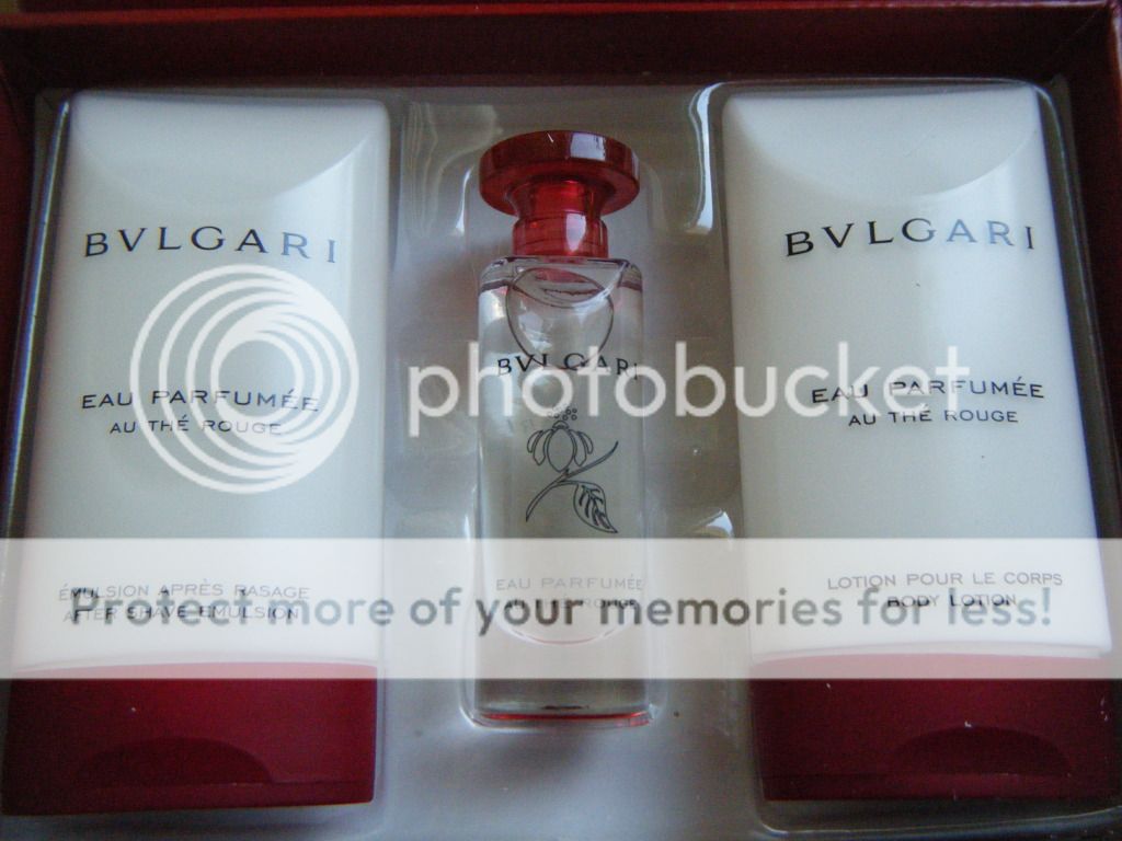 New Bvlgari AU The Rouge Cologne Lotion After Shave Towel Travel Trial